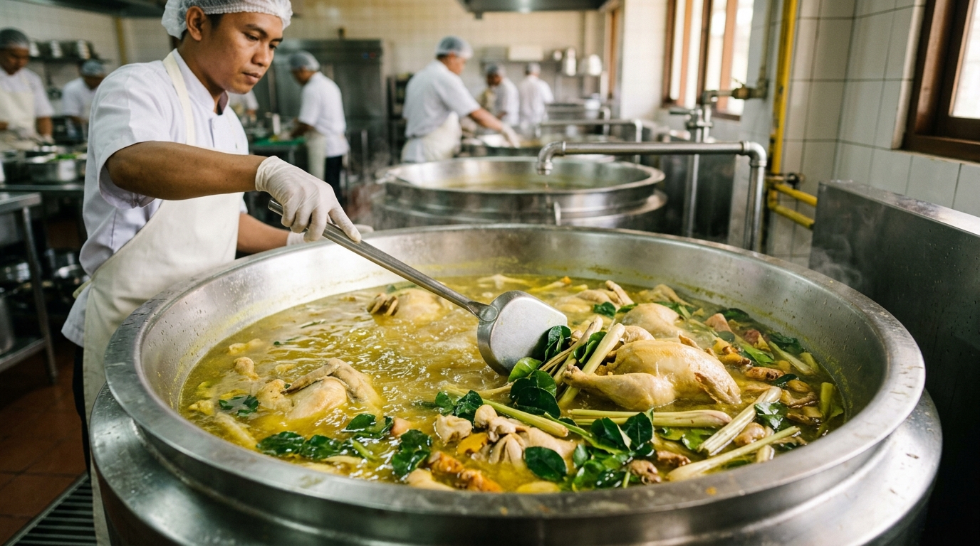 Ekstraksi karkas ayam segar bebas darah teroksidasi dari Tricik Cengkareng untuk mengatasi bau amis pada menu kuah Dapur MBG