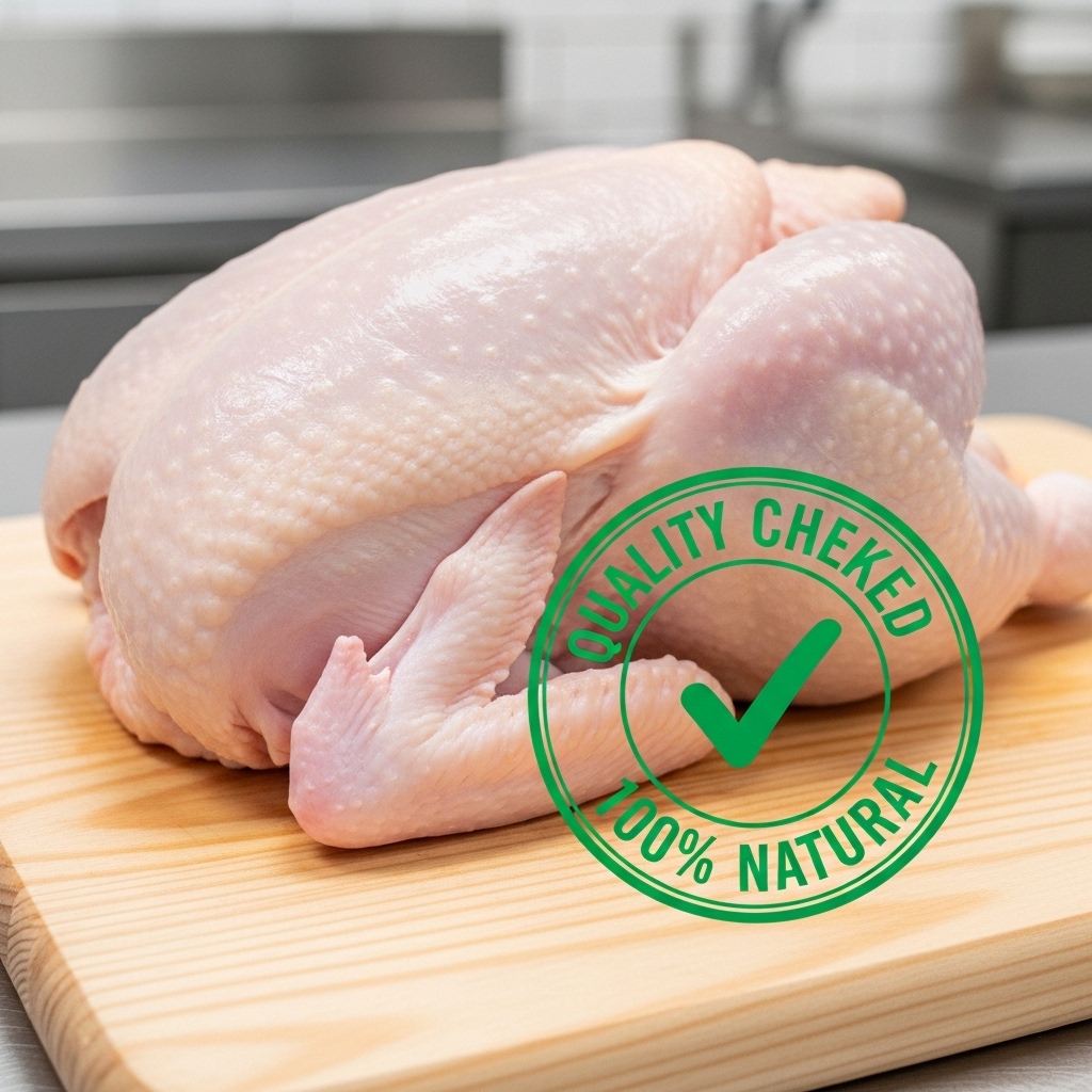 Jaminan ayam potong segar alami bebas pengawet formalin dan tanpa suntikan air dari fasilitas pemotongan Tricik Cengkareng untuk restoran B2B