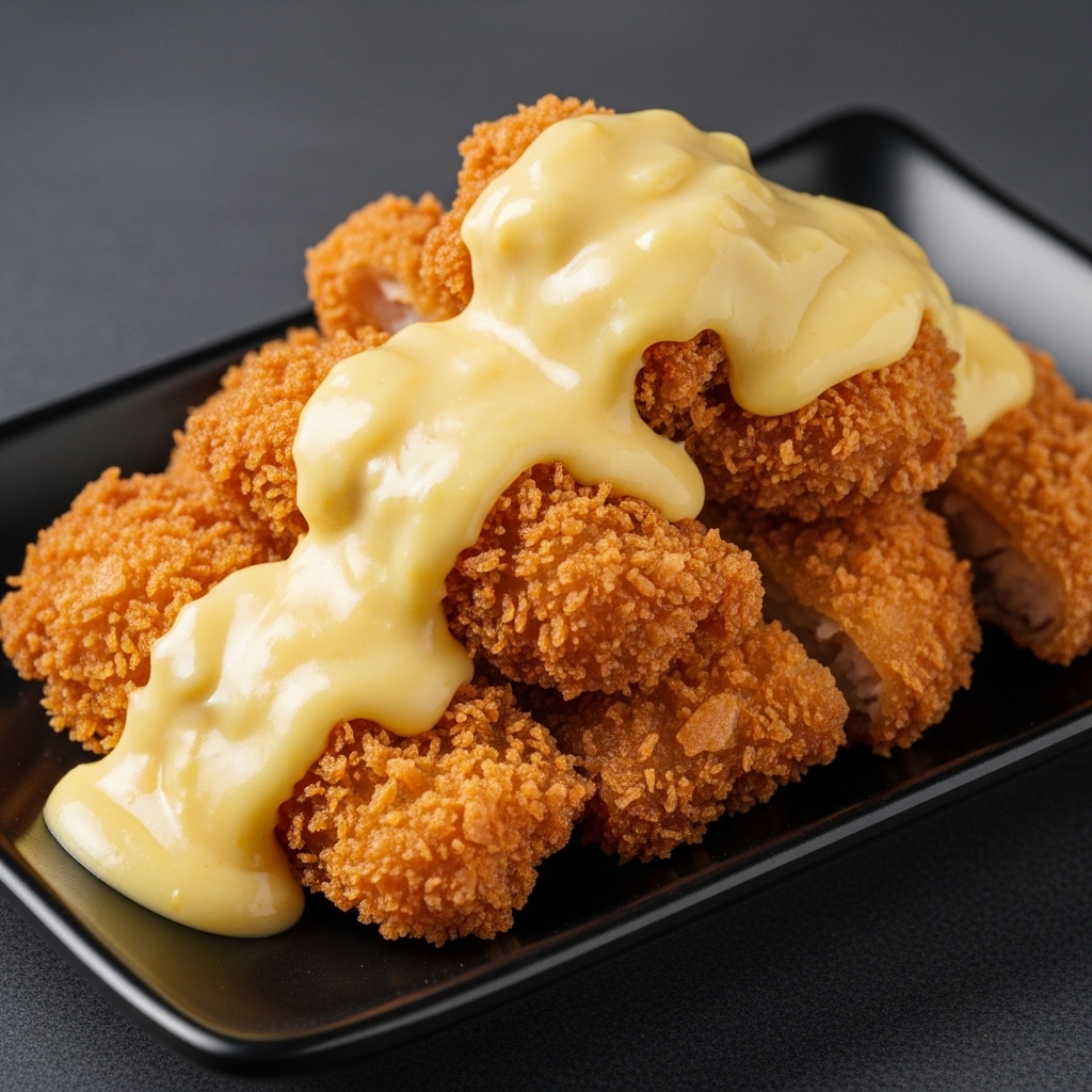 Tepung ayam geprek krispi menahan saus salted egg dengan kokoh menggunakan karkas potong segar Tricik untuk usaha restoran.