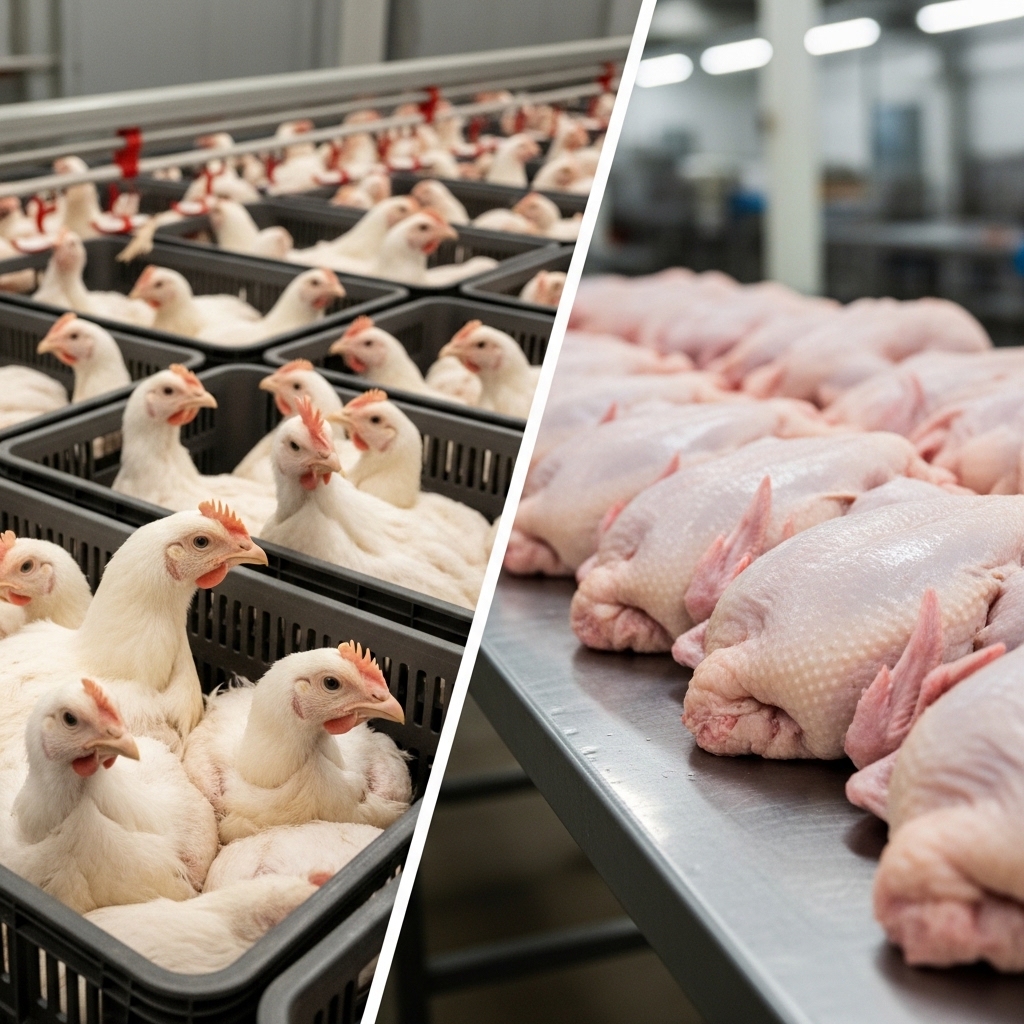 Perbandingan efisiensi bisnis antara suplai ayam hidup dan ayam karkas segar dari distributor Tricik Cengkareng untuk rumah potong berskala kecil B2B