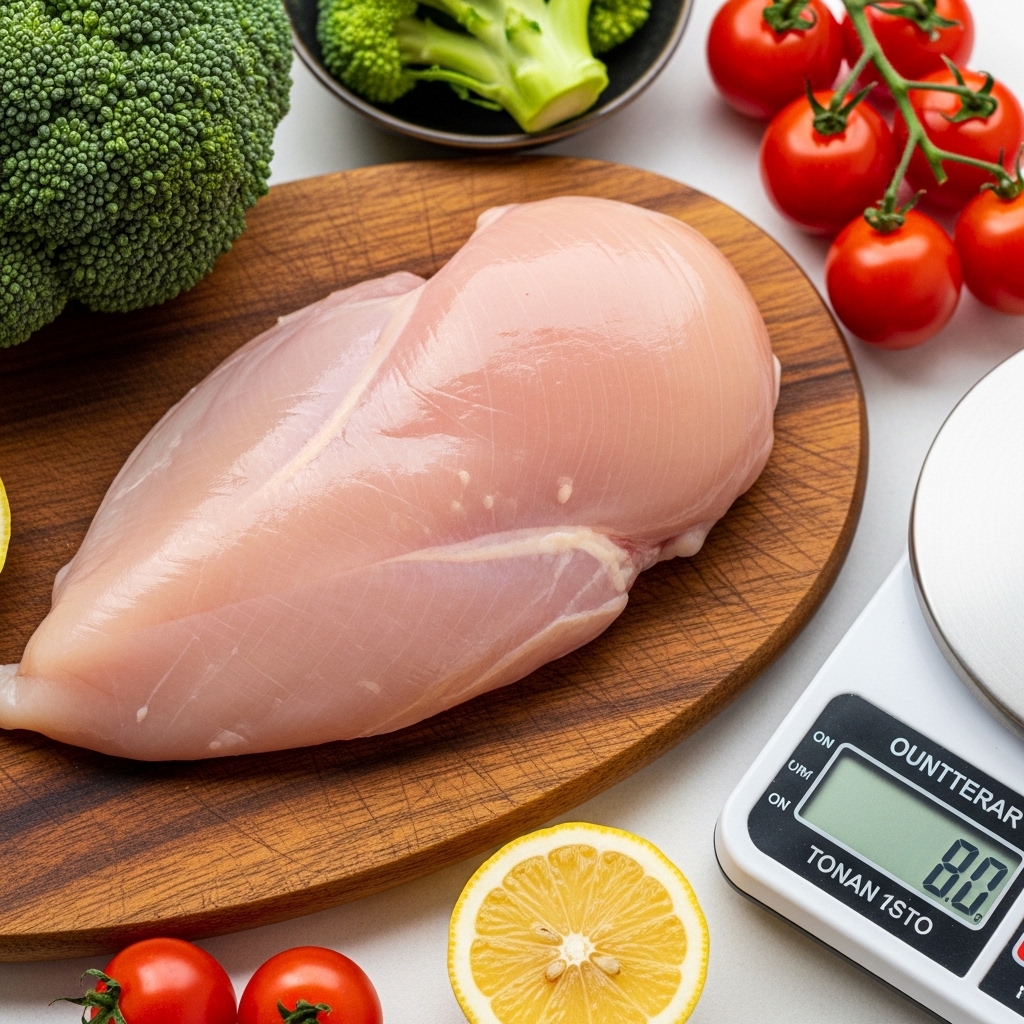 Potongan boneless dada ayam fillet segar murni tanpa lemak dari Tricik untuk bahan baku katering menu diet sehat.