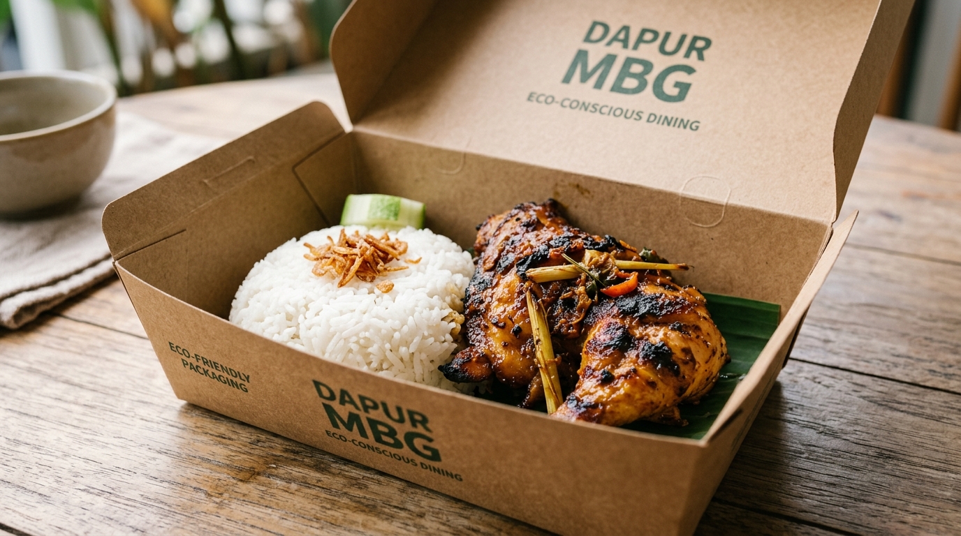 Menjaga integritas kemasan kotak bekal kertas Dapur MBG agar tidak tembus basah dengan menggunakan lauk ayam segar kering dari Tricik