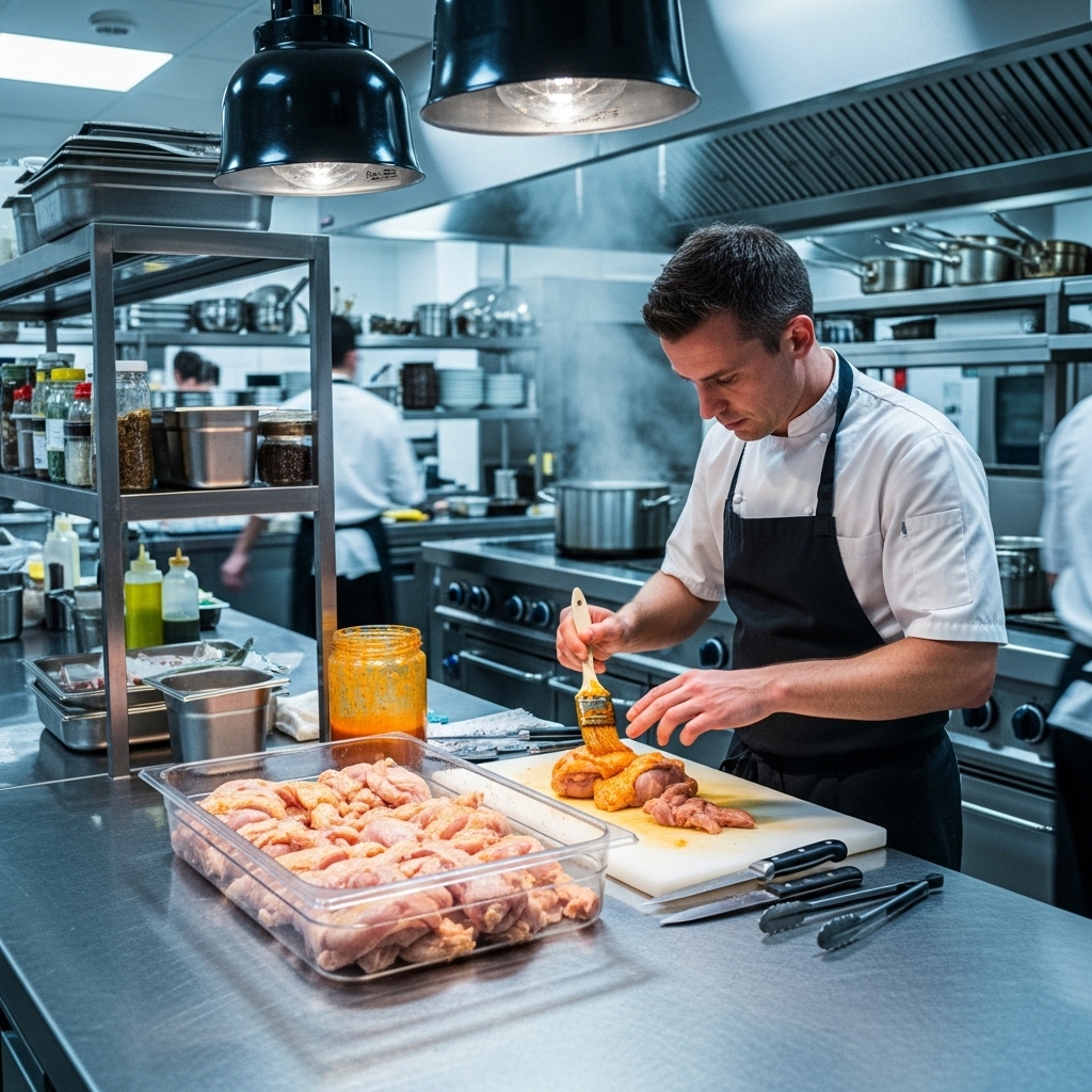 Layanan karkas ayam potong parting segar yang presisi dari distributor Tricik Cengkareng untuk efisiensi tenaga kerja dapur restoran B2B