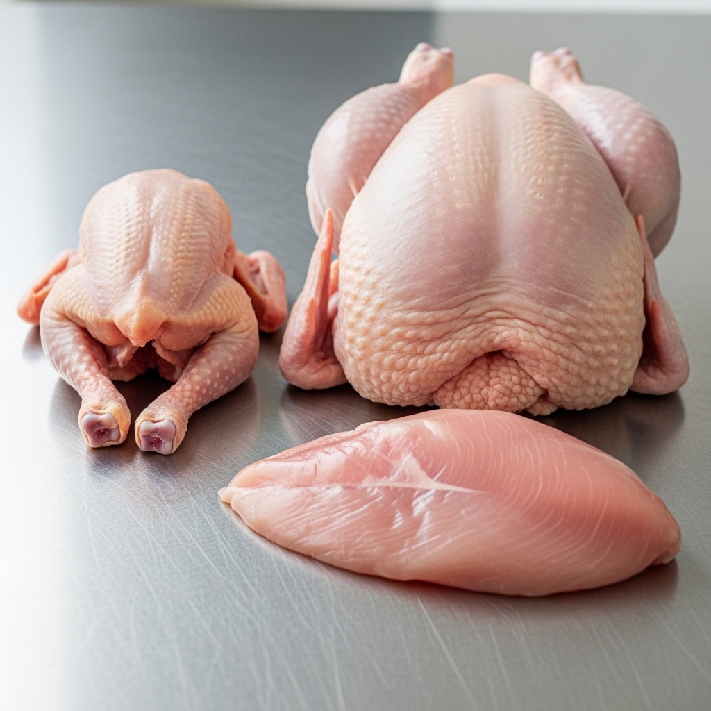 Perbandingan ukuran karkas ayam broiler besar dan kecil Tricik yang tetap empuk