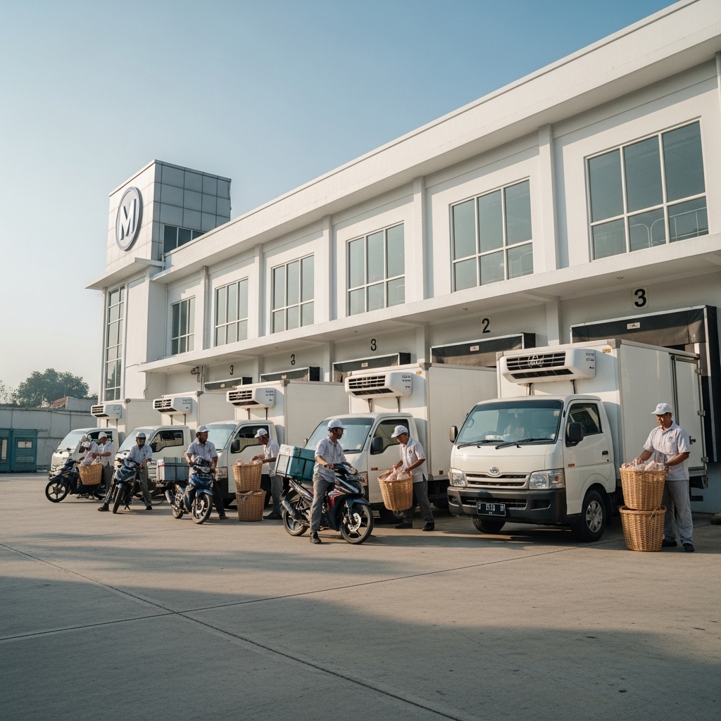 Armada pengiriman pagi distributor ayam potong segar Tricik Cengkareng melayani rute cepat se-Jakarta Barat
