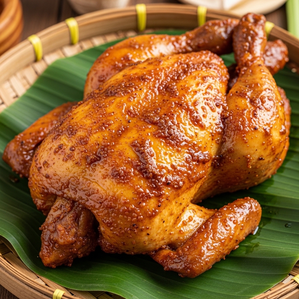 Ayam panggang Klaten utuh dengan kulit karkas mulus anti sobek dari distributor ayam potong segar Tricik.