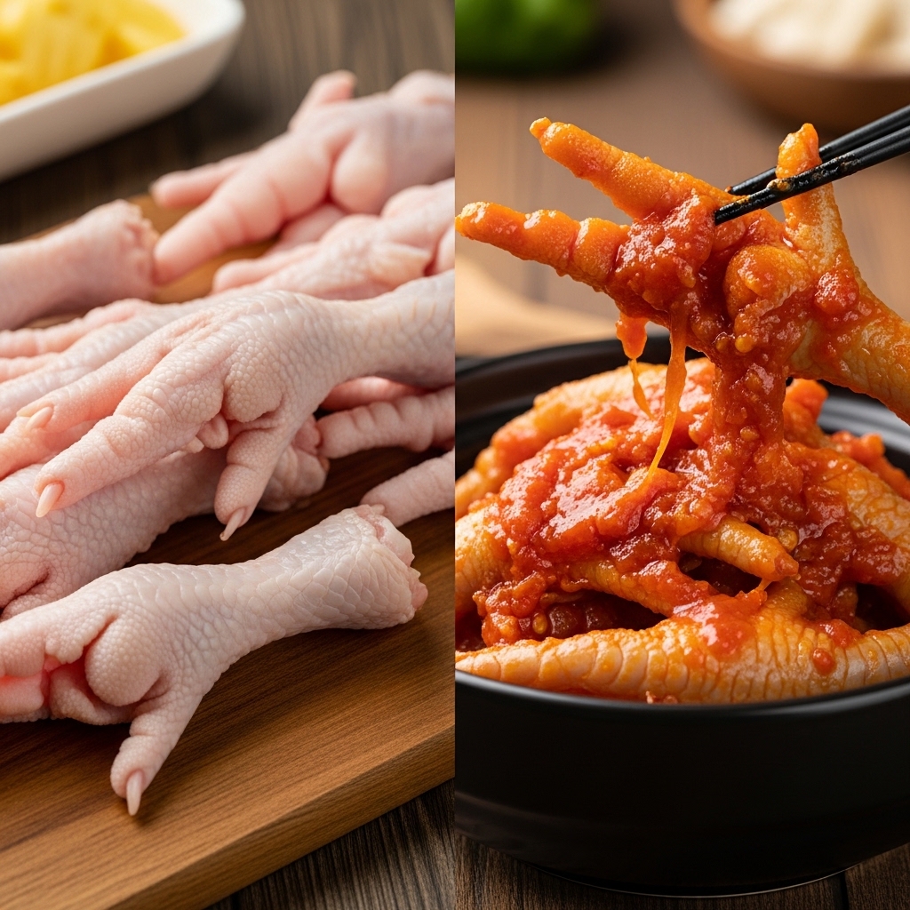 Spesifikasi ceker ayam gemuk berdaging tebal dan bersih dari distributor Tricik Cengkareng untuk bahan baku menu ceker mercon viral restoran B2B