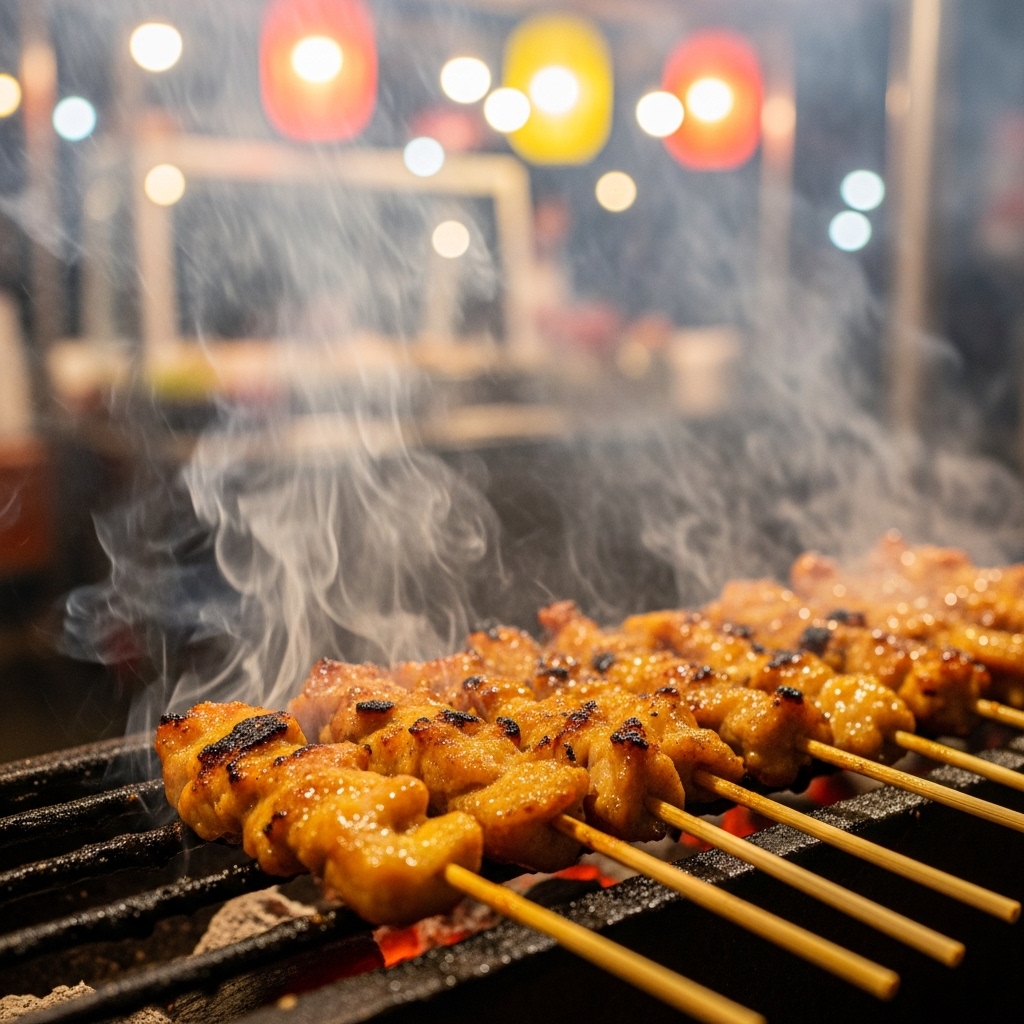 Sate buntel ayam gerobakan bertekstur juicy dan kokoh menggunakan adonan gilingan karkas dan lemak segar Tricik.