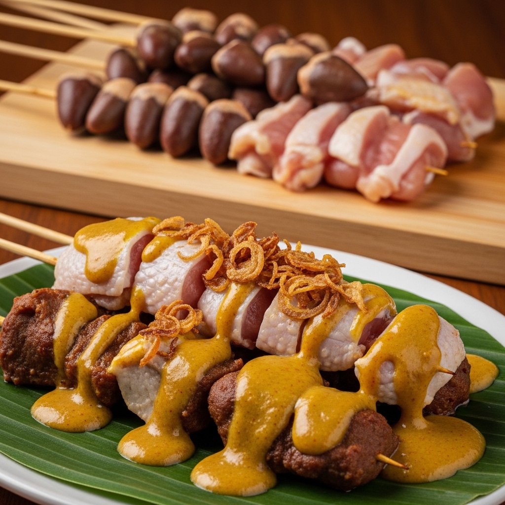 Bahan baku sate padang ekonomis menggunakan kombinasi jantung ayam segar dan daging paha dari distributor Tricik Cengkareng untuk B2B