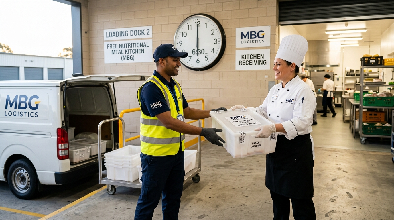 Sinkronisasi jadwal shift staf Dapur MBG dengan pengiriman logistik pagi tepat waktu dari armada Tricik Cengkareng untuk efisiensi biaya lembur