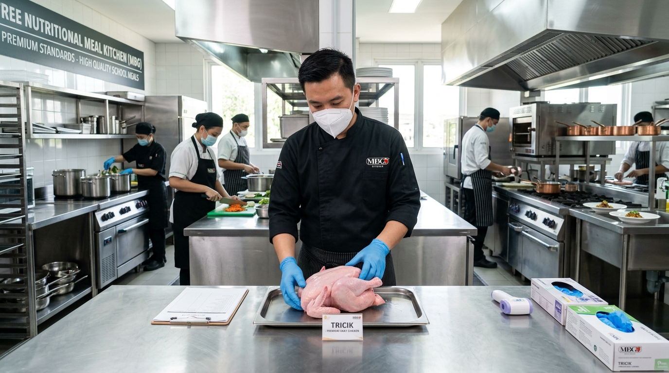 Standar mutu restoran bintang lima untuk Dapur MBG dengan menggunakan karkas ayam segar bersih bebas memar dari Tricik Cengkareng