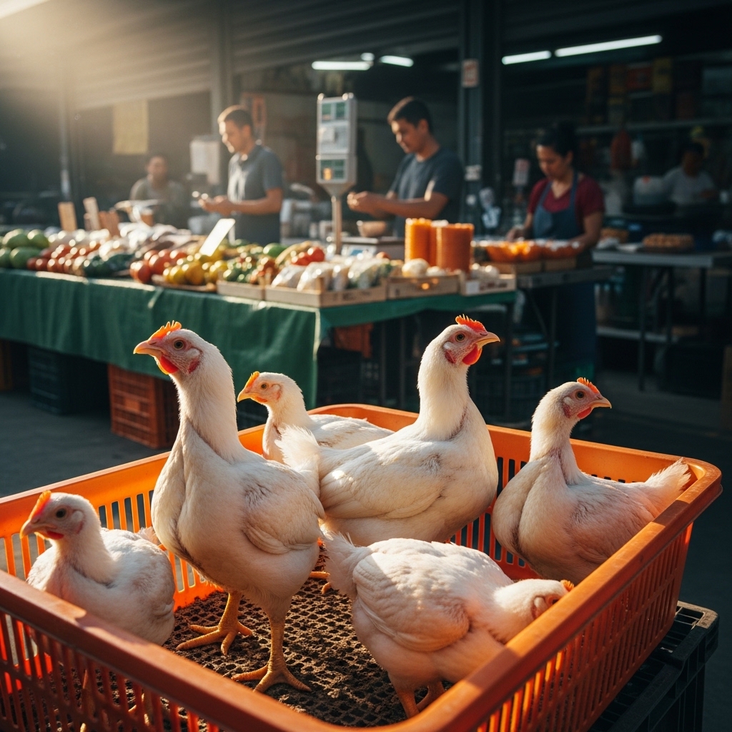 Suplai ayam hidup sehat berkualitas dari distributor Tricik Cengkareng untuk mendukung keuntungan operasional pedagang lapak pasar tradisional