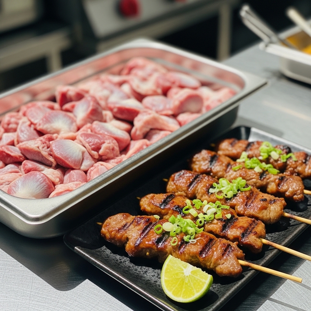 Ampela ayam potong segar yang bersih, utuh, bebas pasir dan tidak pahit dari distributor Tricik untuk bahan baku sate jeroan B2B.