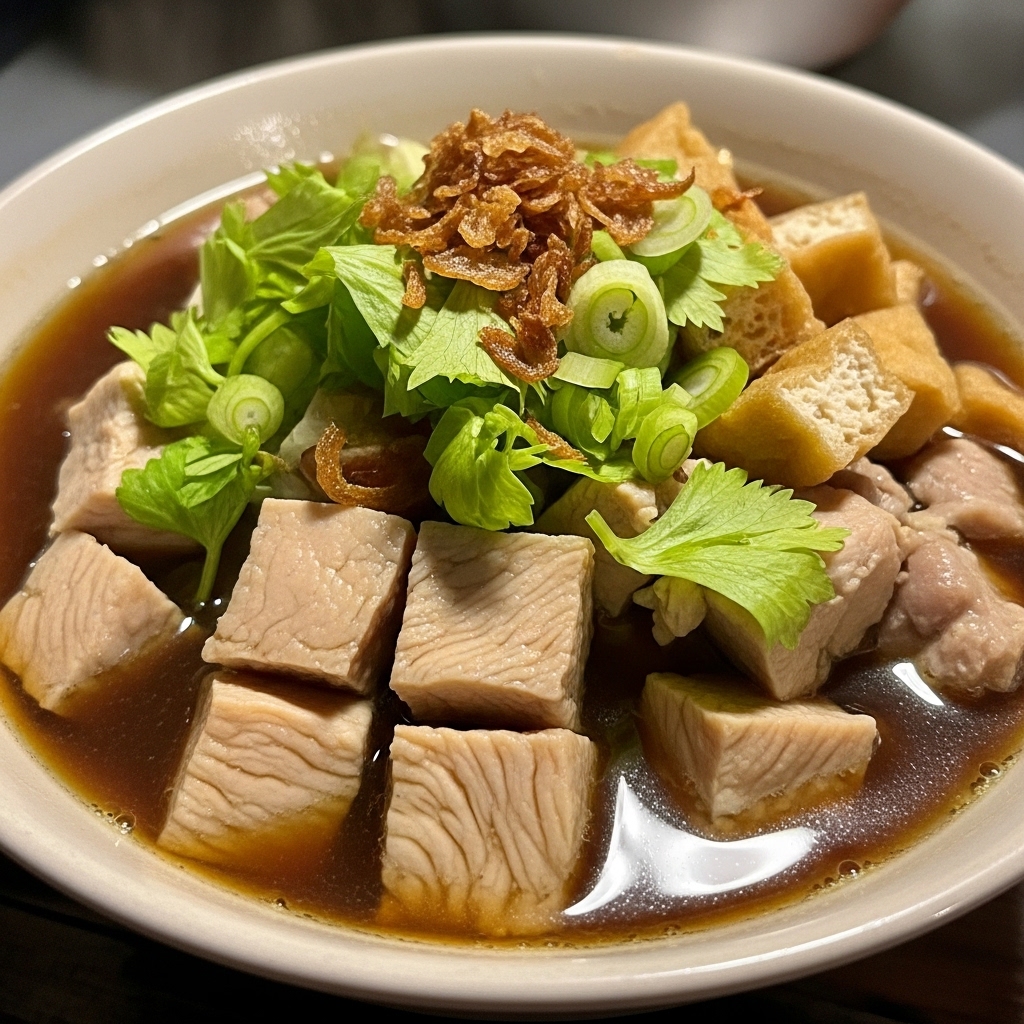 Potongan dadu daging ayam segar utuh anti hancur untuk Nasi Bakmoy dari pasokan karkas Tricik Cengkareng B2B.