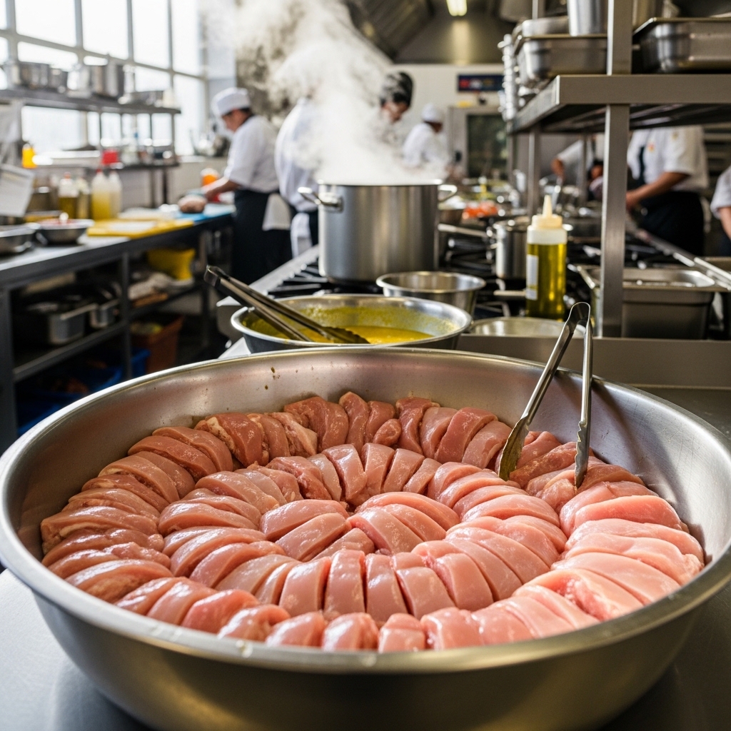 Potongan ayam karkas segar parting 8 siap masak kiriman pagi Tricik Cengkareng untuk solusi efisiensi waktu dapur katering hajatan B2B