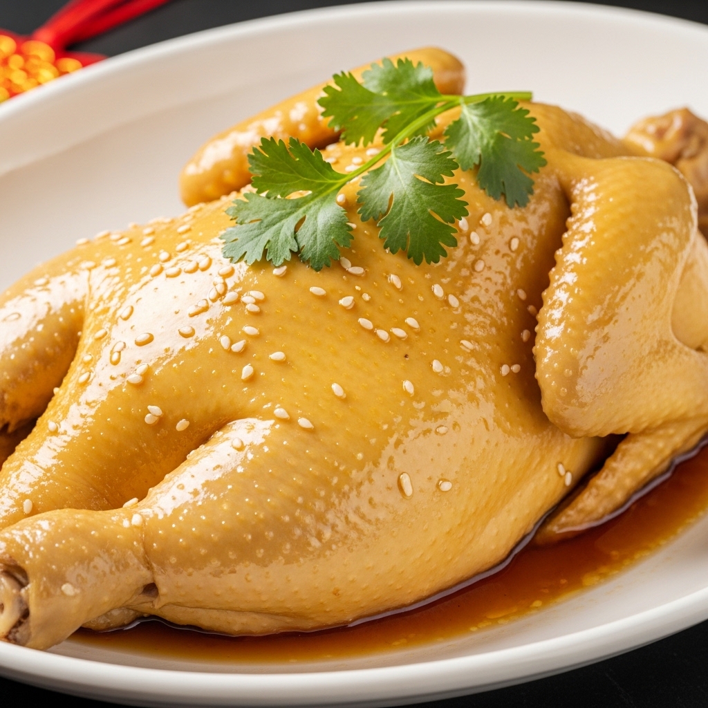 Karkas ayam utuh mulus tanpa memar dari penyortiran manual Tricik Cengkareng untuk sajian ayam rebus Pek Cam Kee khas Imlek restoran B2B