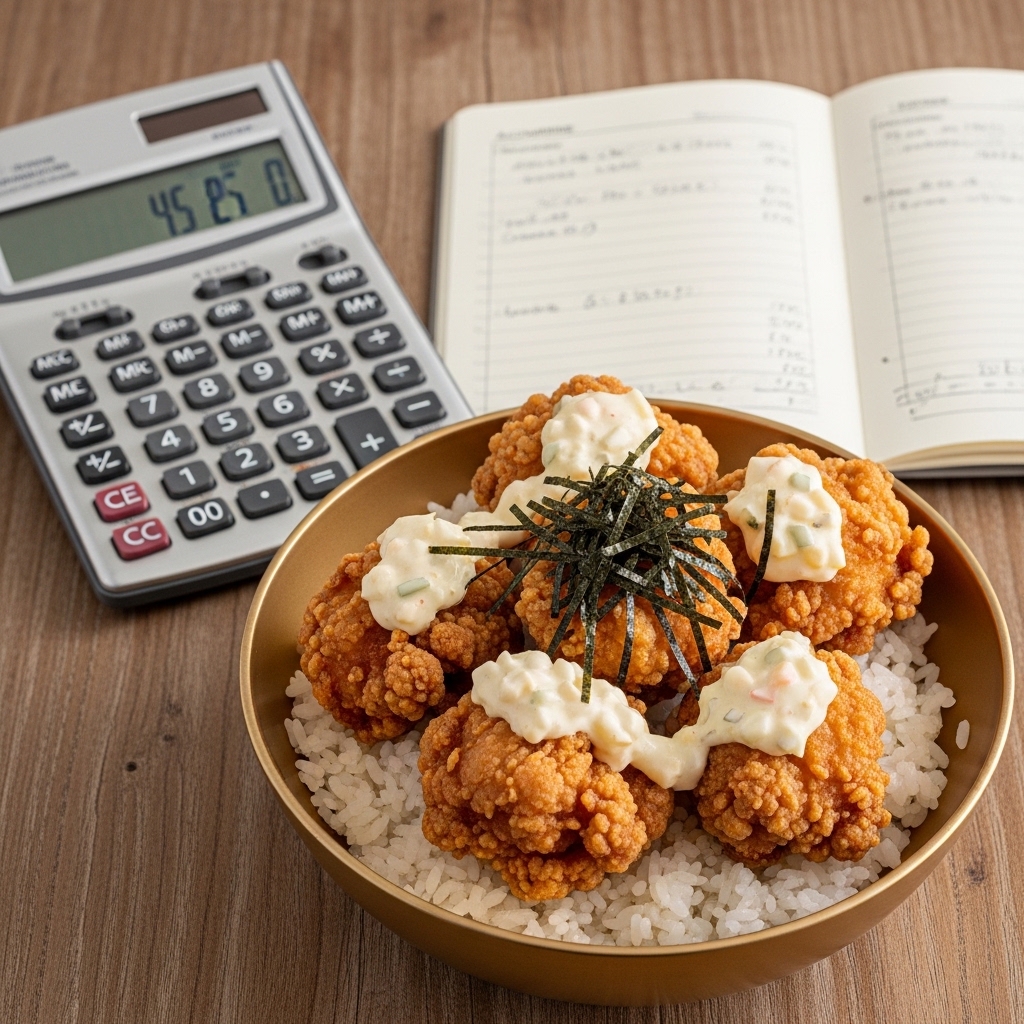 Porsi rice bowl ayam karage potongan dadu padat hasil yield dada karkas 1 kg segar pasokan Tricik Cengkareng untuk bisnis B2B.